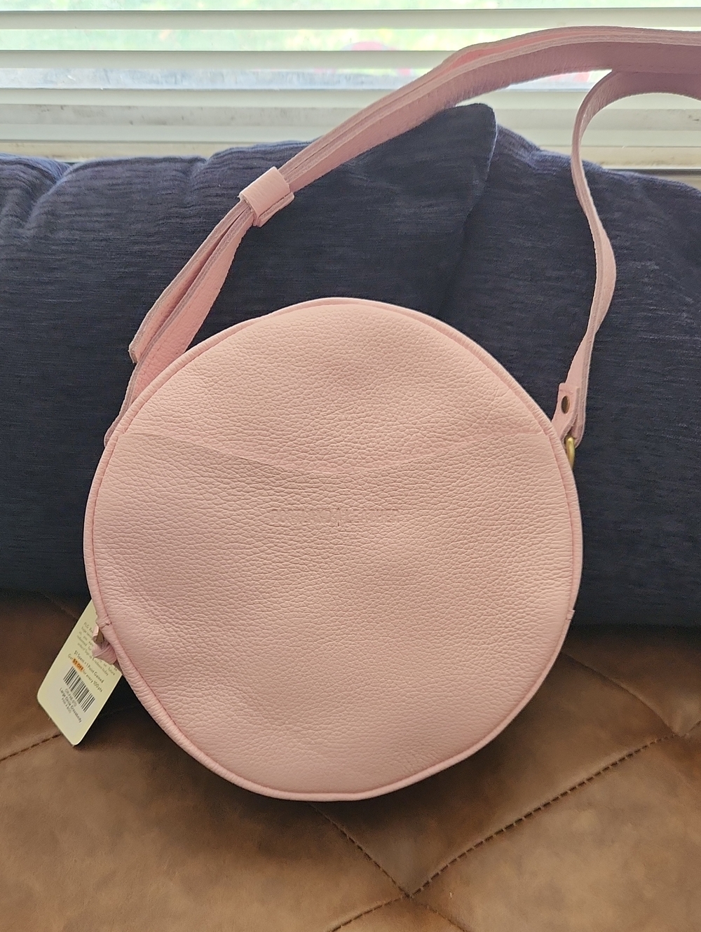 Portland Leather Pink Round Crossbody Bag - Soft Pebbled Leather- Make Offer!